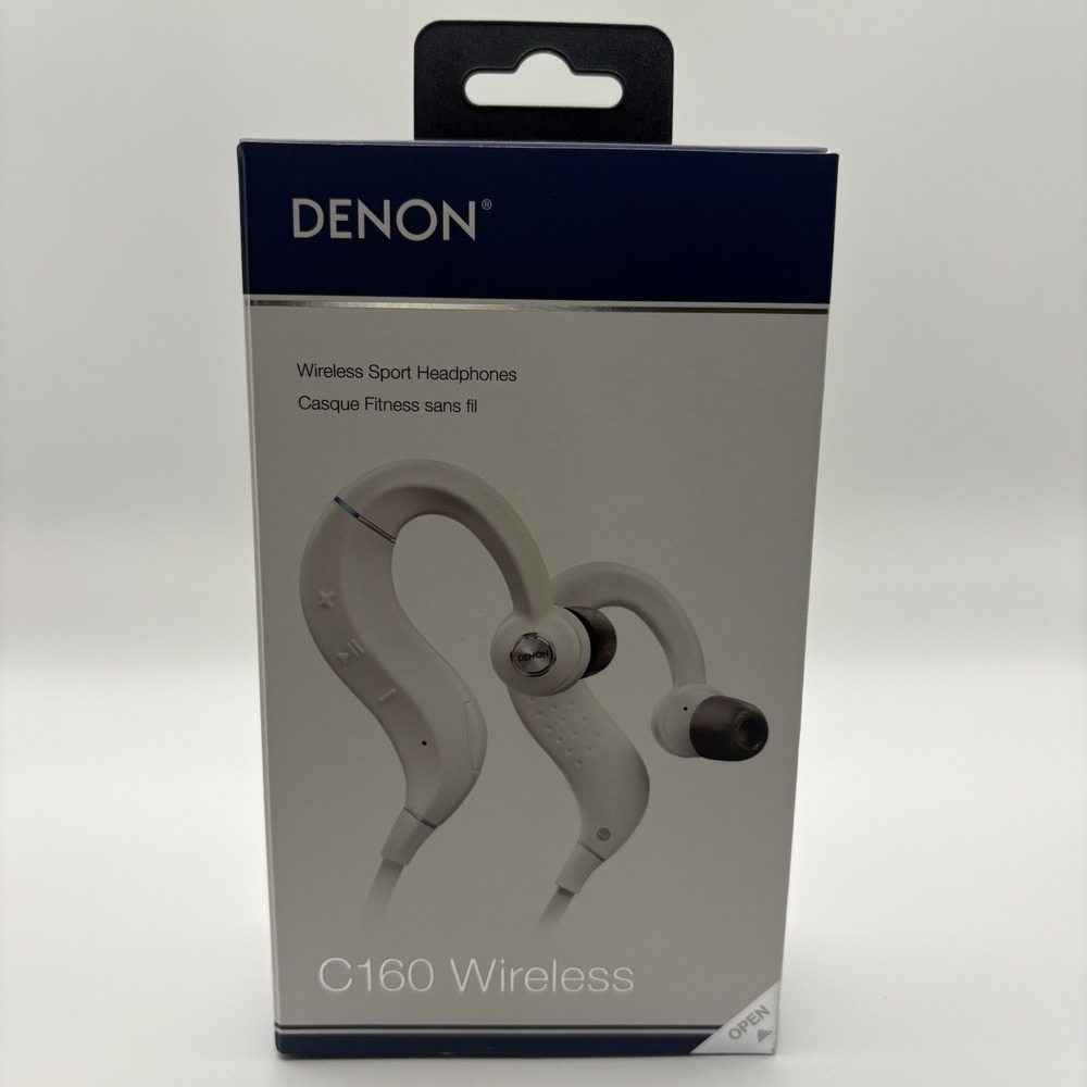 Denon AH-C160W White Wireless Bluetooth Sport Headphones FACTORY SEALED NEW